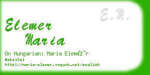 elemer maria business card